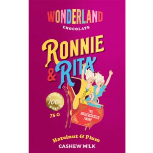 Wonderland Ronnie & Rita - Hazelnut & Plum Cashew Milk Chocolate